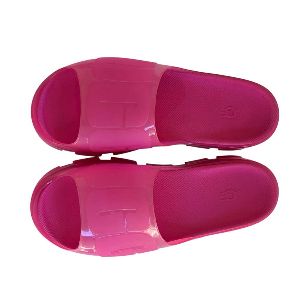 UGG Vibrant Pink Gloss Platform Slide Sandals - Picture 2 of 11